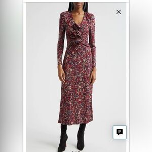 Farm Rio Chelsea Garden Floral Midi Dress Rose Knotted
